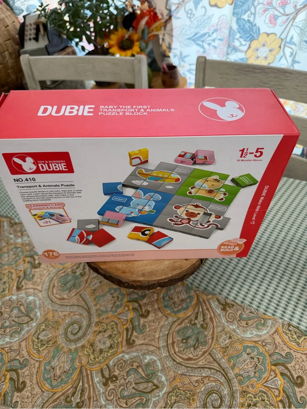 New Dubie Educational Puzzle Blocks Learning Cards Animals Transportation 176 Pc